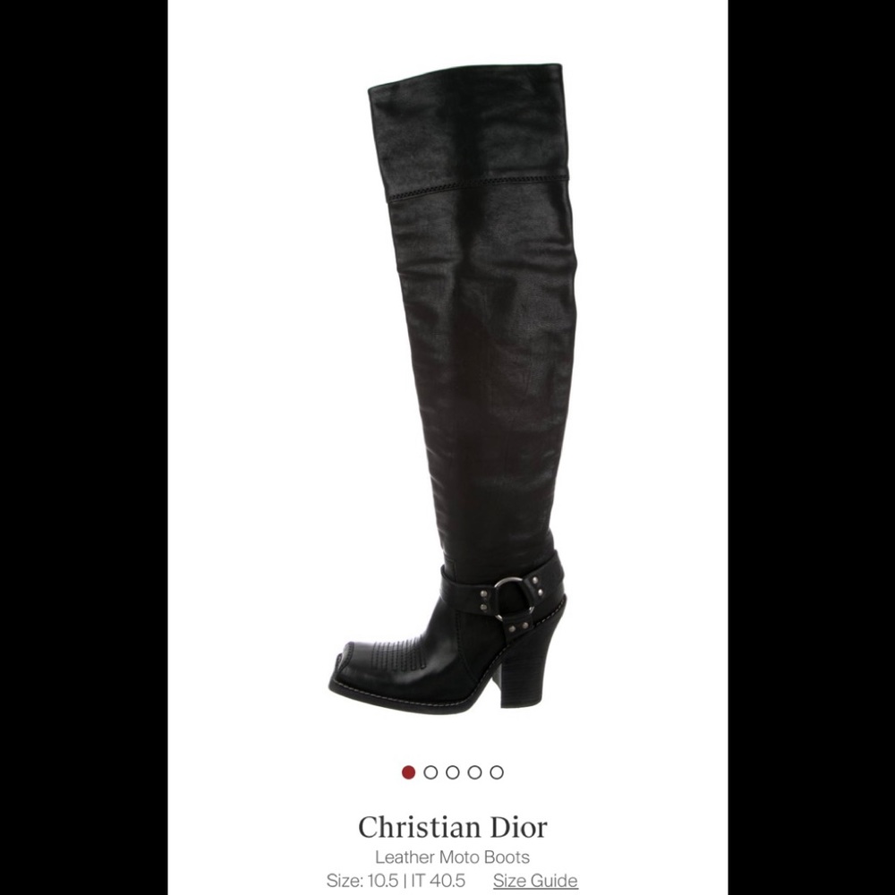 Christian Dior Leather Moto Boots